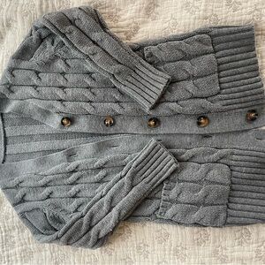 Gray Cable Knit Women's Sweater